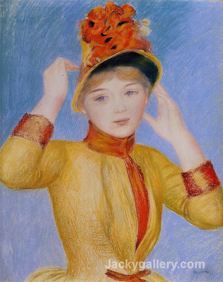 Bust of a Woman (Yellow Dress) by Pierre Auguste Renoir paintings reproduction